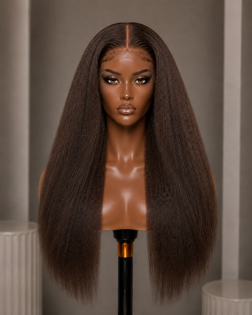 100% Remy Human Hair 13x4 Kinky Straight Lace Wig | Natural 4A-4C Blend | 8"–28" | Off Black, Dark Brown, Honey Blonde & Platinum Blonde