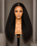 100% Remy Human Hair 13x6 Kinky Straight Lace Wig | Natural 4A-4C Blend | 8"–28" | Off Black, Dark Brown, Honey Blonde & Platinum Blonde