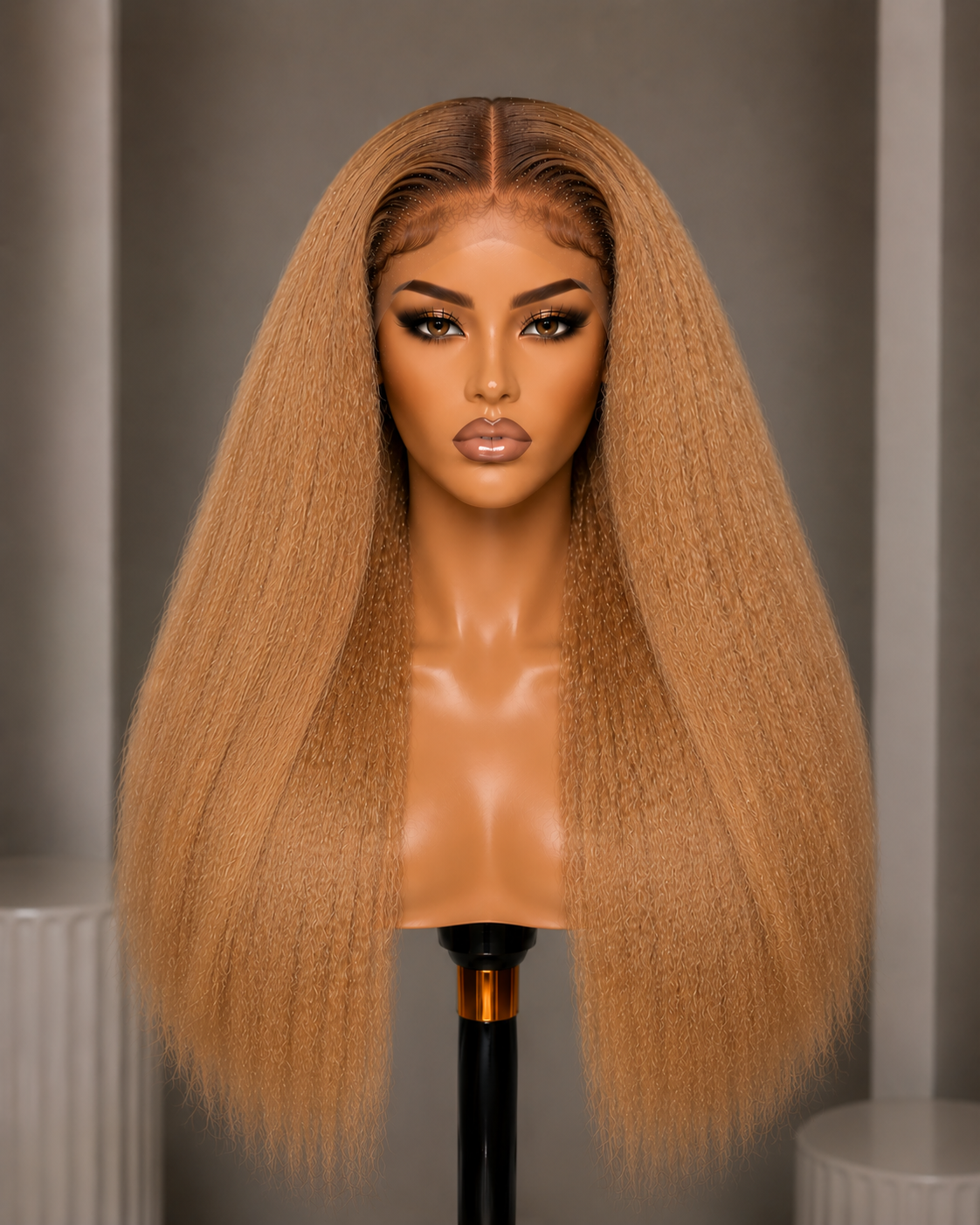 100% Remy Human Hair 13x6 Kinky Straight Lace Wig | Natural 4A-4C Blend | 8"–28" | Off Black, Dark Brown, Honey Blonde & Platinum Blonde
