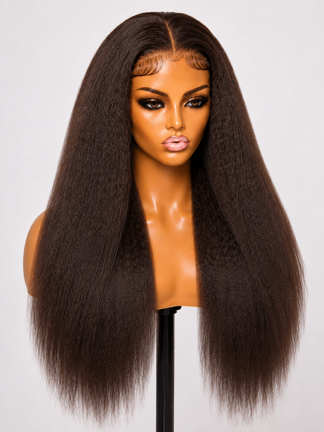100% Remy Human Hair 4x4 Kinky Straight Lace Wig | Natural 4A-4C Blend | 8"–28" | Off Black, Dark Brown, Honey Blonde & Platinum Blonde