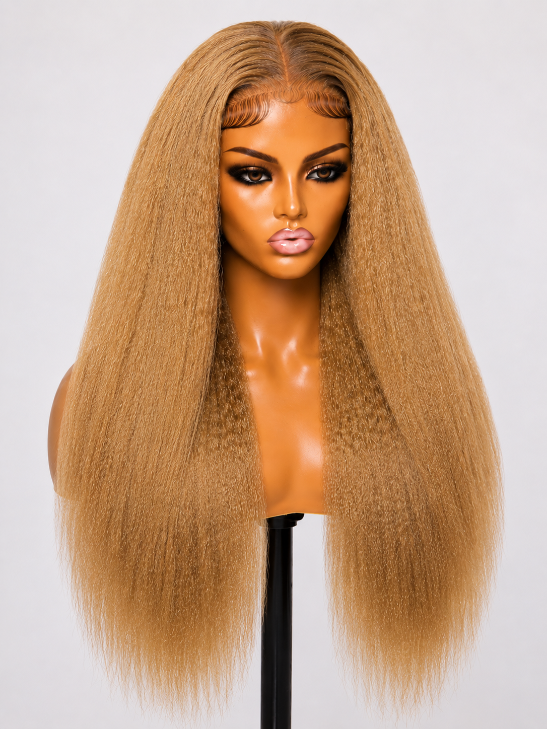 100% Remy Human Hair 4x4 Kinky Straight Lace Wig | Natural 4A-4C Blend | 8"–28" | Off Black, Dark Brown, Honey Blonde & Platinum Blonde