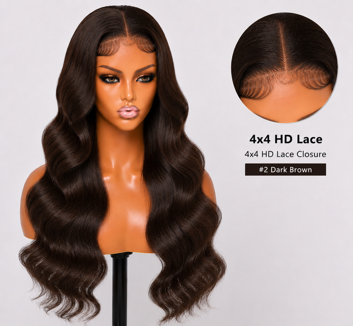 100% Remy Human Hair 4x4 Body Wave Lace Wig | 8"–28" | Off Black, Dark Brown, Honey Blonde & Platinum Blonde