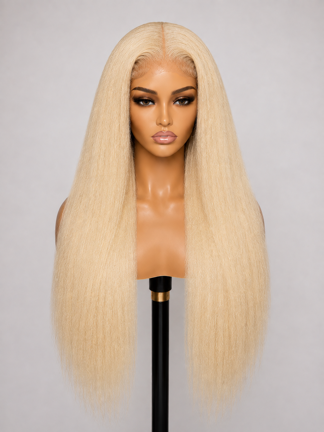 100% Remy Human Hair 5x5 Kinky Straight Lace Wig | Natural 4A-4C Blend | 8"–28" | Off Black, Dark Brown, Honey Blonde & Platinum Blonde