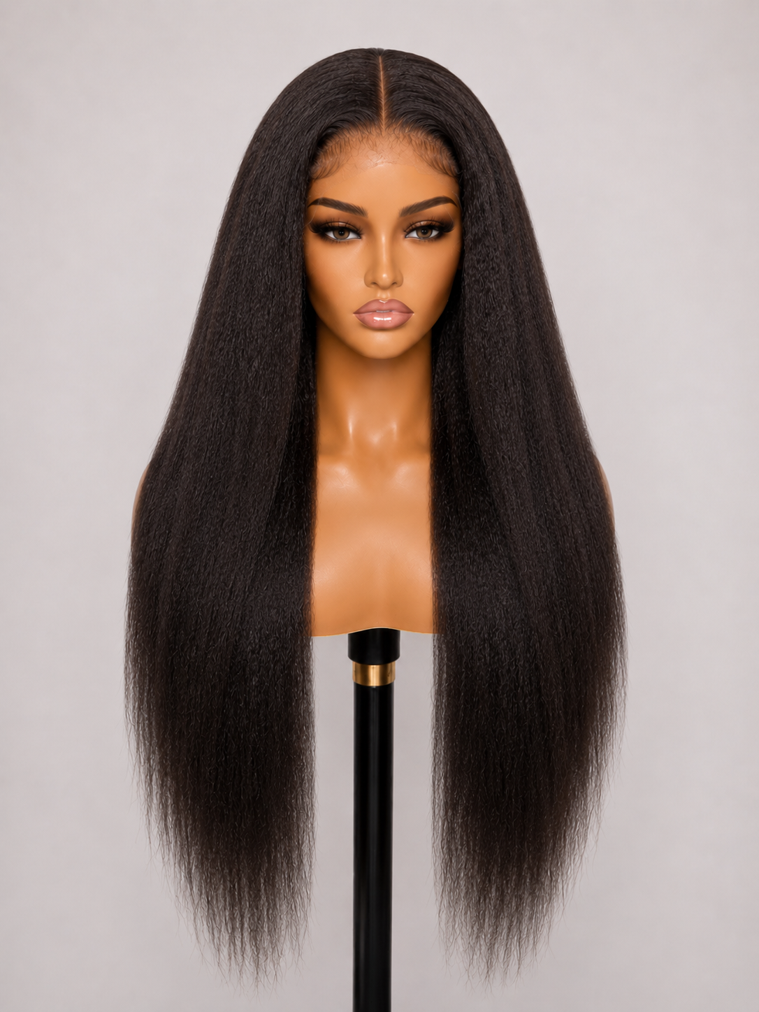 100% Remy Human Hair 5x5 Kinky Straight Lace Wig | Natural 4A-4C Blend | 8"–28" | Off Black, Dark Brown, Honey Blonde & Platinum Blonde