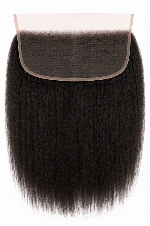 100% Remy Human Hair 13x4 Kinky Straight Frontal | Natural 4A-4C Blend | 10"–20" | Off Black, Dark Brown, Honey Blonde & Platinum Blonde
