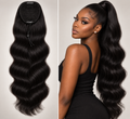 100% Remy Human Hair Body Wave Drawstring Ponytail | 8"–28" | Off Black, Dark Brown & Medium Brown