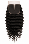 100% Remy Human Hair 5x5 Deep Wave Closure | 10"–20" | Off Black, Dark Brown, Honey Blonde & Platinum Blonde