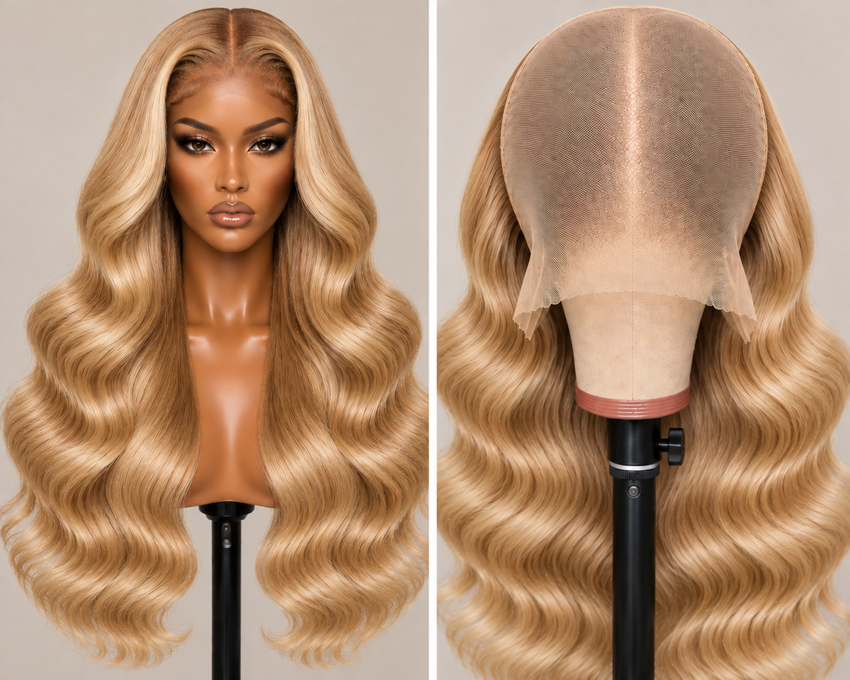 100% Remy Human Hair Body Wave Full Lace Wig | 10"–28" | Off Black, Dark Brown, Honey Blonde & Platinum Blonde