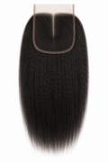 100% Remy Human Hair 4x4 Kinky Straight Closure | Natural 4A-4C Blend | 10"–20" | Off Black, Dark Brown, Honey Blonde & Platinum Blonde
