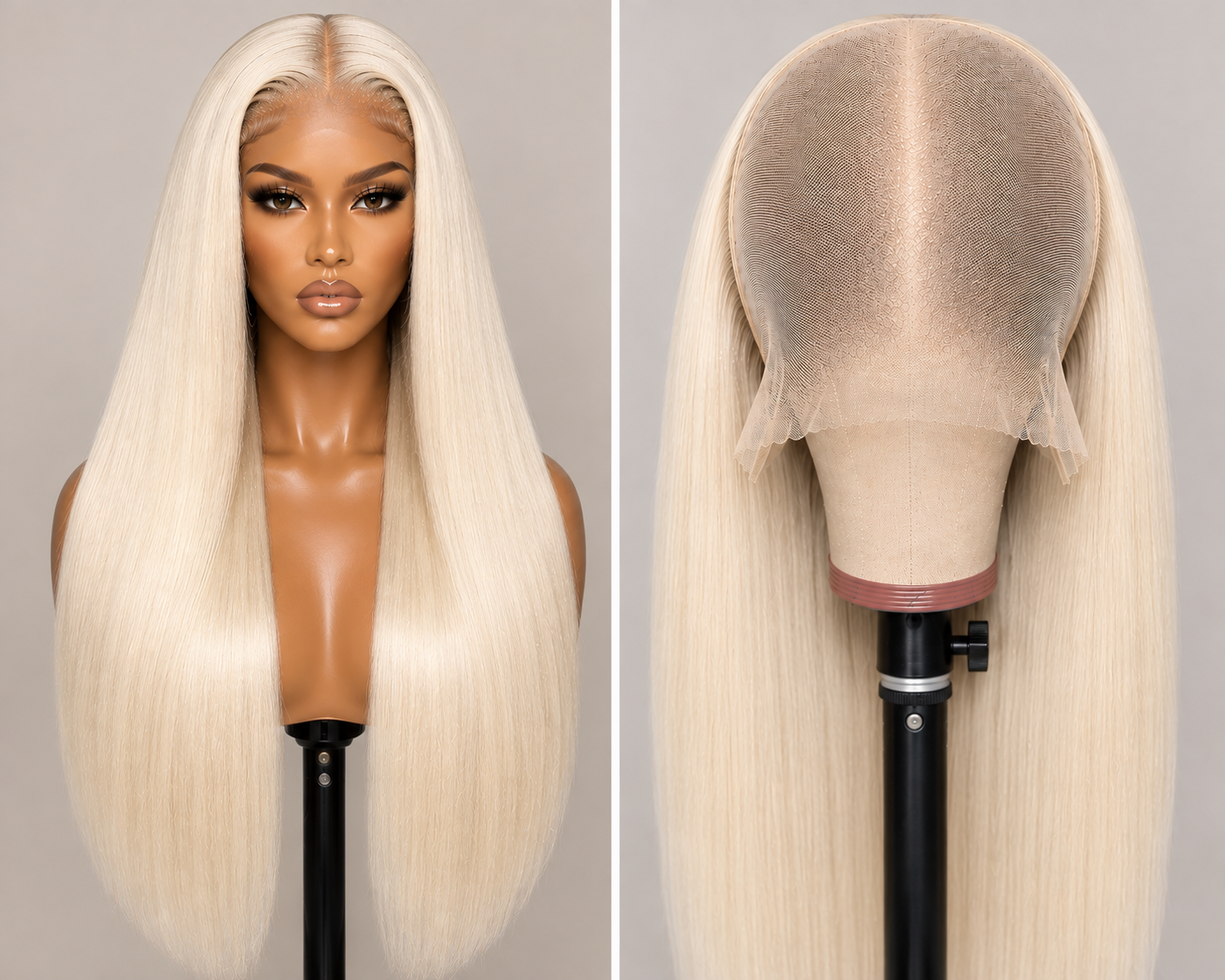 100% Remy Human Hair Straight Full Lace Wig | 10"–28" | Off Black, Dark Brown, Honey Blonde & Platinum Blonde