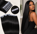 100% Remy Human Hair Tape-In Extensions | 14"–28" | Off Black, Dark Brown, Medium Brown, Light Brown & Platinum Blonde