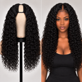 100% Remy Human Hair Curly U-Part Wig | 18"–28" | Off Black, Dark Brown & Medium Brown