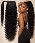 100% Remy Human Hair Curly Velcro Ponytail | 16"–28" | Off Black, Dark Brown & Medium Brown