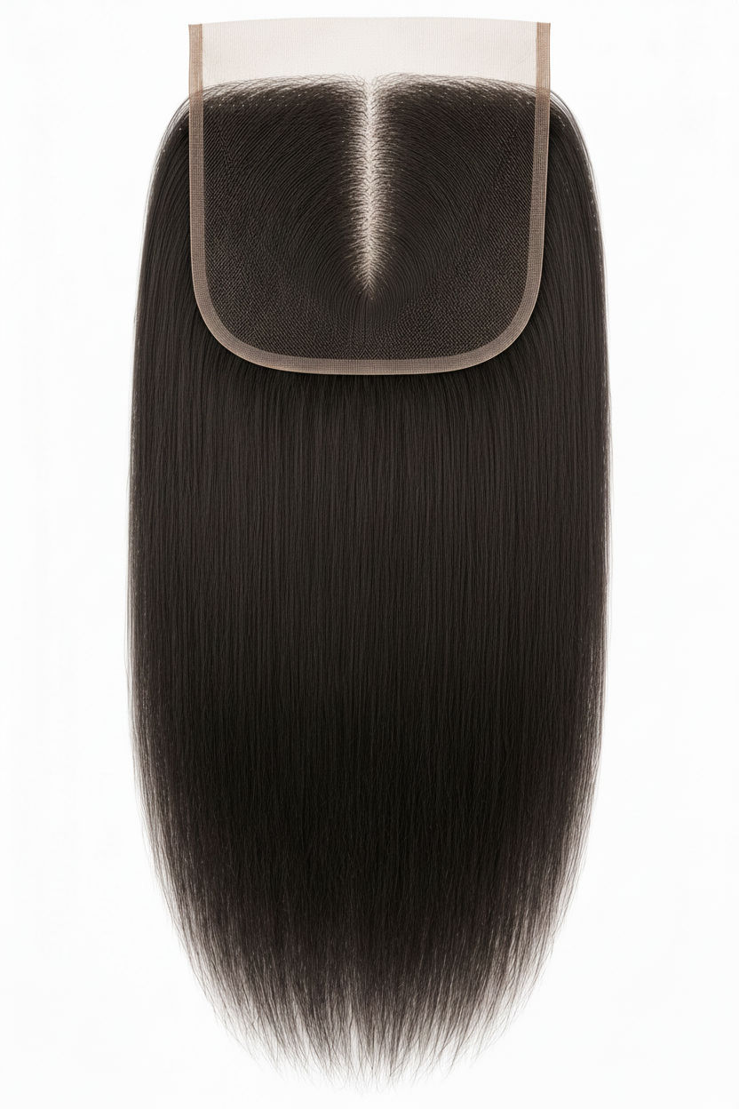 Remy Human Hair 5x5 Straight Closure - Dark Brown (#2)