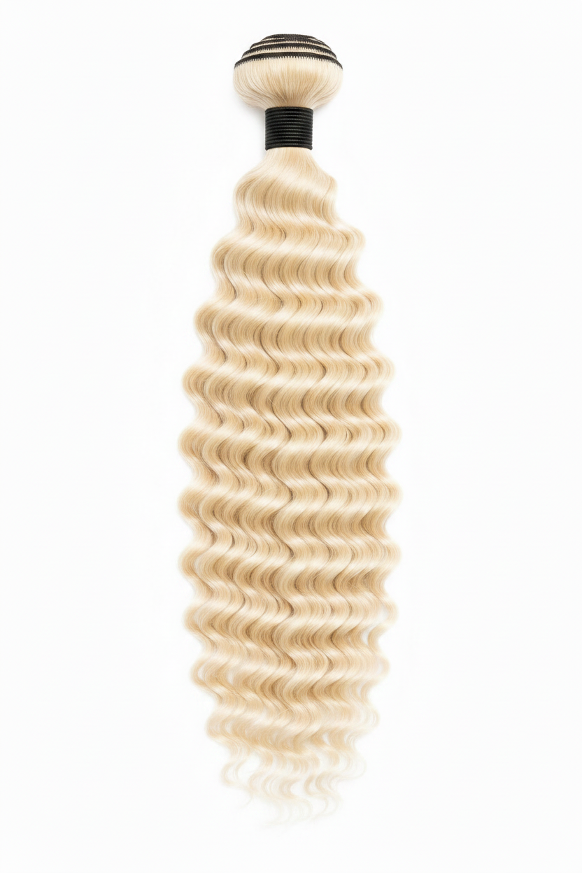 Remy Human Hair Deep Wave Bundle - Platinum Blonde (#613)