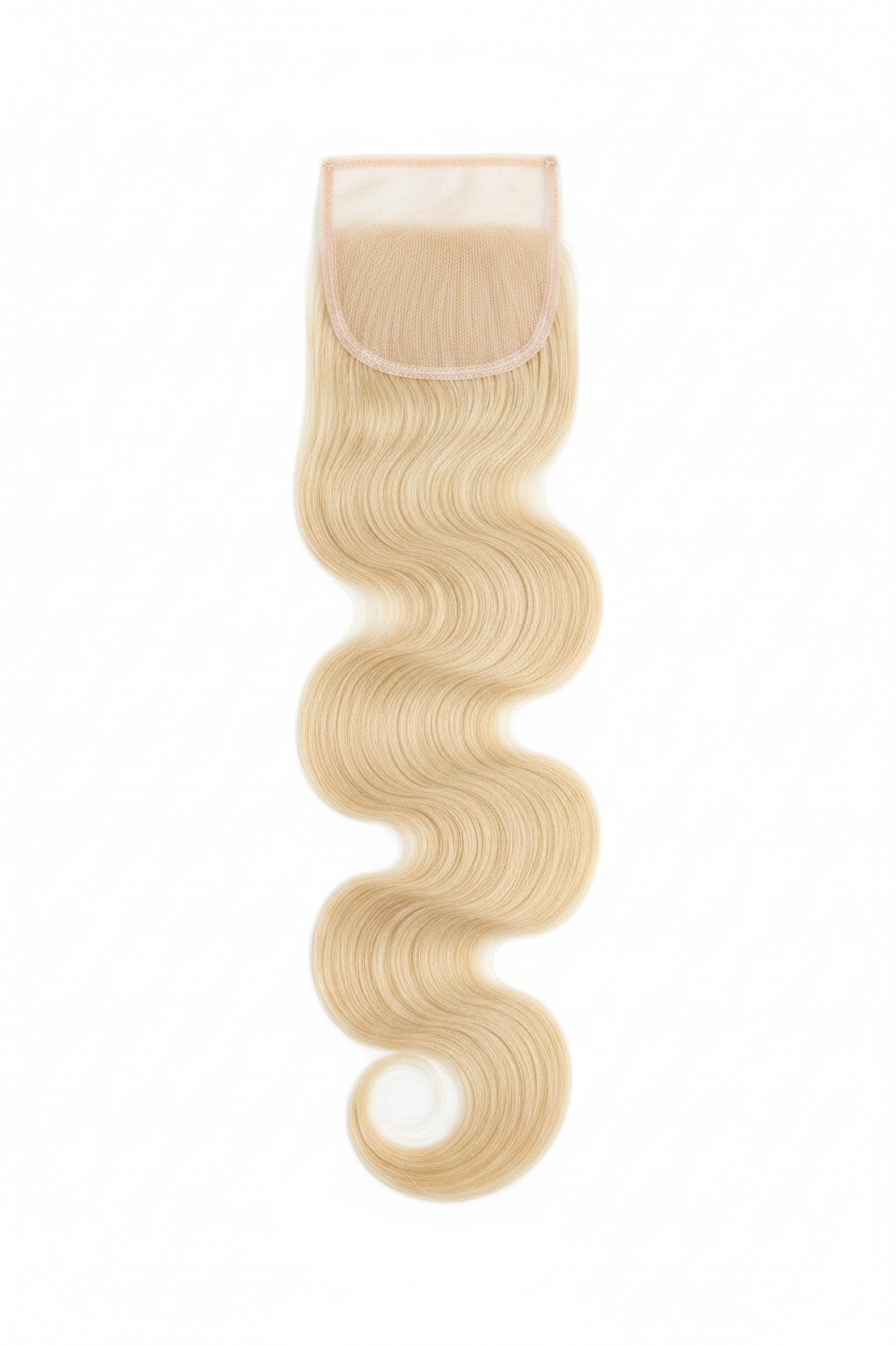 Remy Human Hair 4x4 Body Wave Closure - Platinum Blonde (#613)