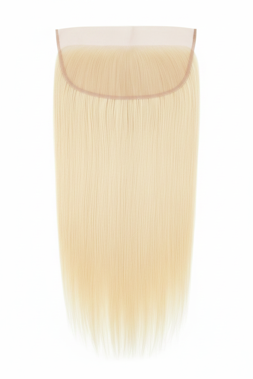 Remy Human Hair 13x4 Straight Frontal - Platinum Blonde (#613)