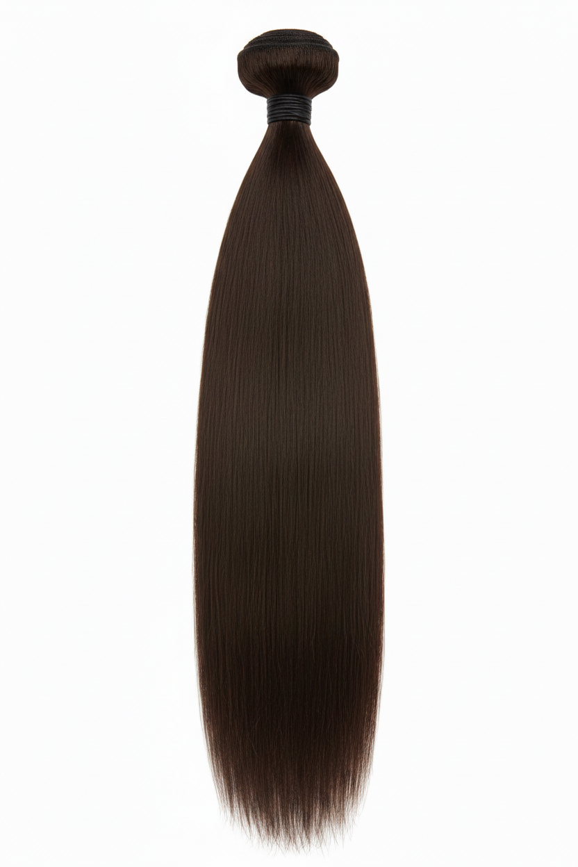Remy Human Hair Straight Bundle - Dark Brown (#2)