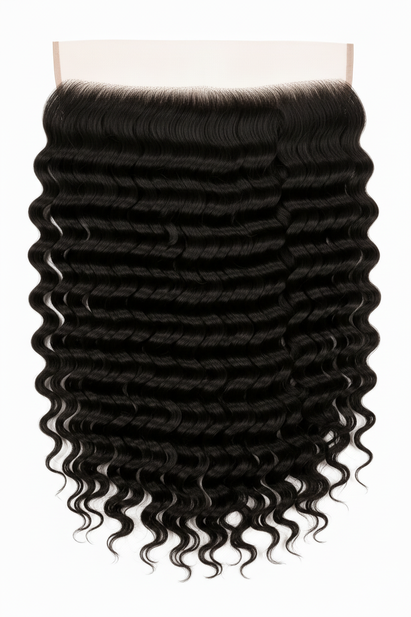 Remy Human Hair 13x4 Deep Wave Frontal - Dark Brown (#2)