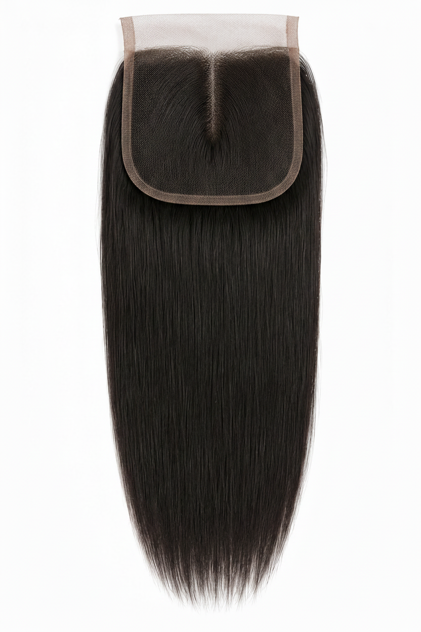 Remy Human Hair 4x4 Straight Closure - Off Black (#1B)