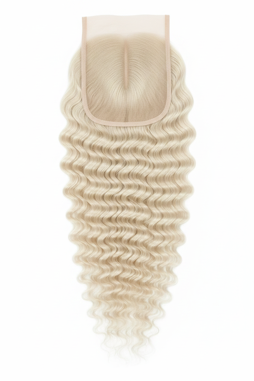 Platinum Blonde 4x4 Deep Wave Closure